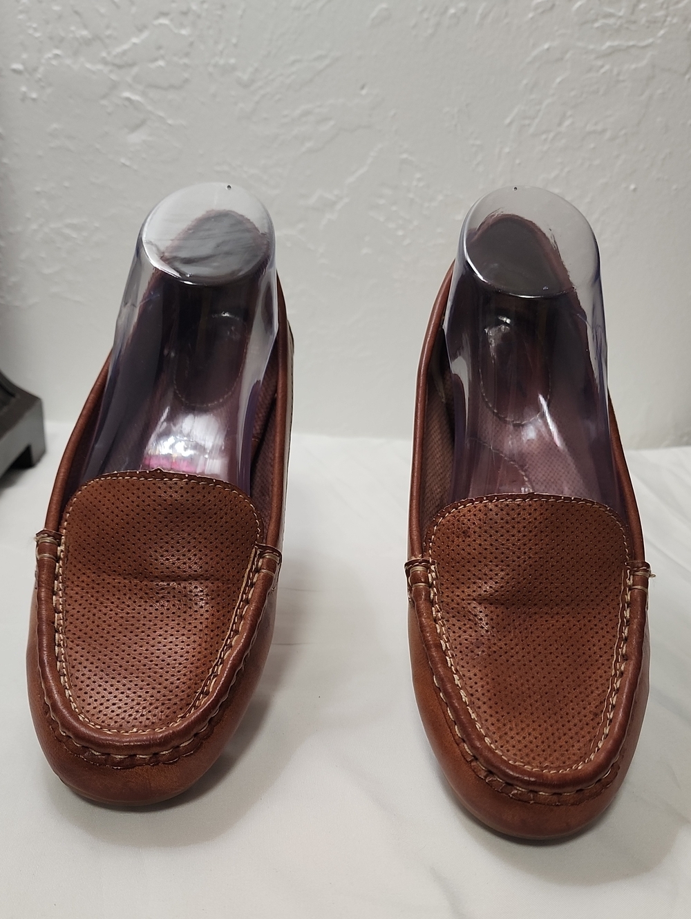 b.o.c. Perforated Leather Slip-On Loafers in Brown